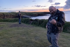 Mike with Classiebawn Castle in the distance, Co. Sligo
